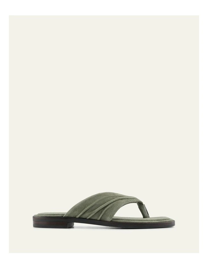 Reggie Flat Sandals in Sage Suede image 1