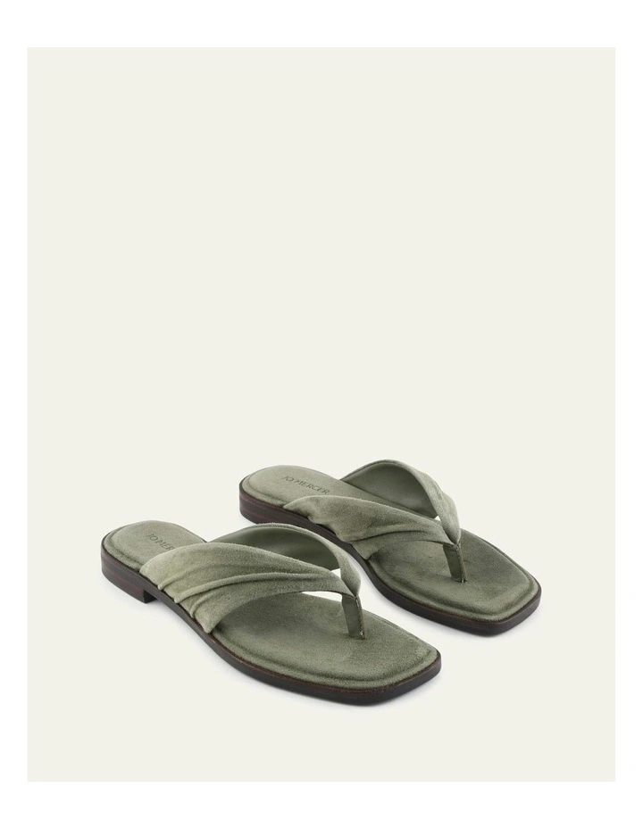 Reggie Flat Sandals in Sage Suede image 2