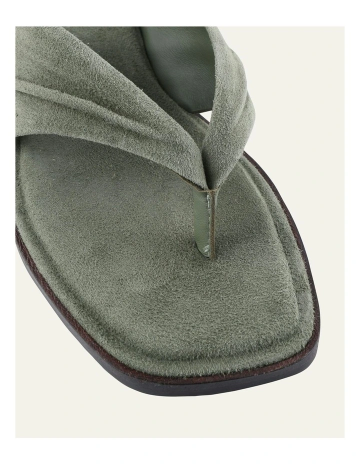 Reggie Flat Sandals in Sage Suede image 3