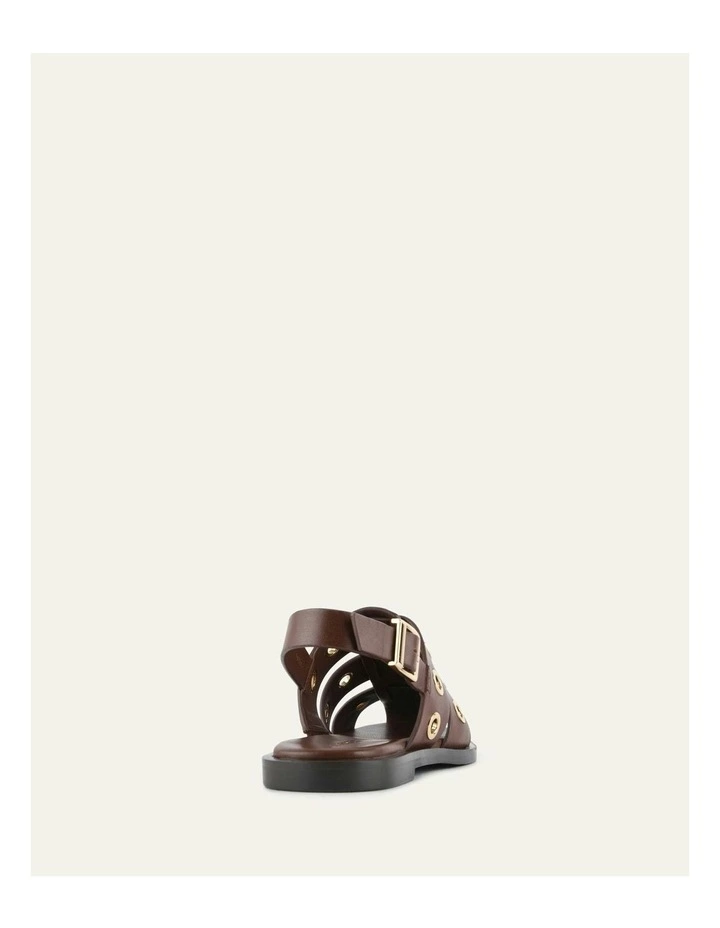 Saffi Leather Flat Sandals in Pecan image 4