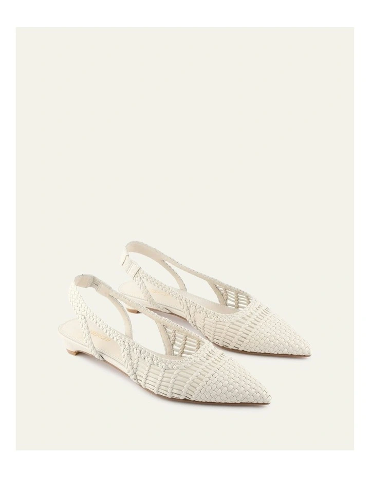 Aubrey Leather Dress Flats in Off White image 2