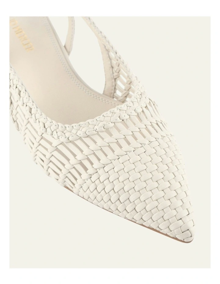 Aubrey Leather Dress Flats in Off White image 3
