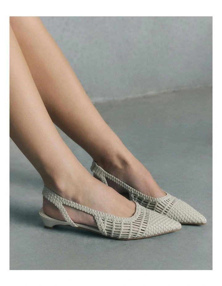 Aubrey Leather Dress Flats in Off White image 6