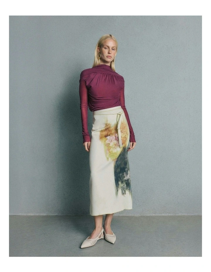 Aubrey Leather Dress Flats in Off White image 7