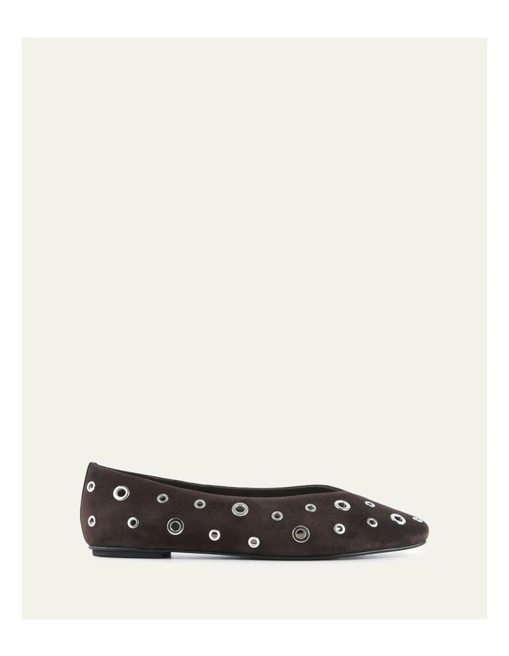 Elton Ballet Flats Bitter in Choc Suede image 1