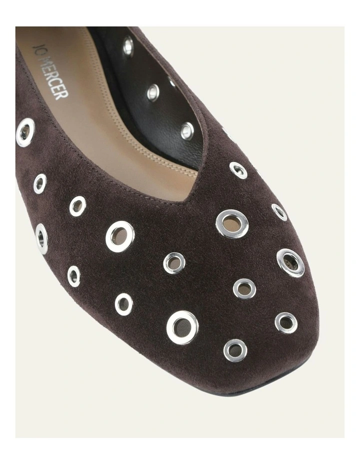 Elton Ballet Flats Bitter in Choc Suede image 3