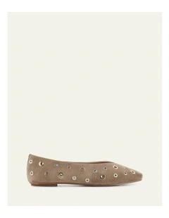 Elton Ballet Flats in Latte Suede