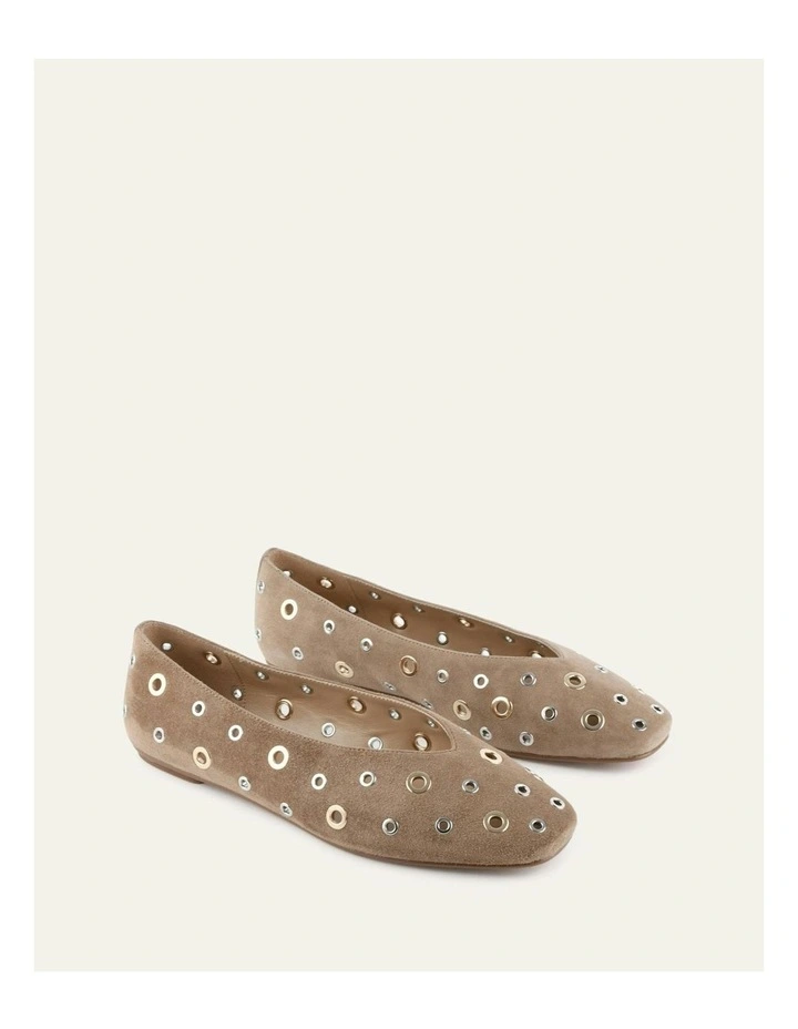 Elton Ballet Flats in Latte Suede image 2