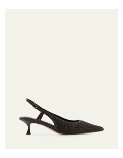 Perry Low Heels Bitter in Choc Raffia
