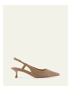 Perry Low Heels in Tan Raffia