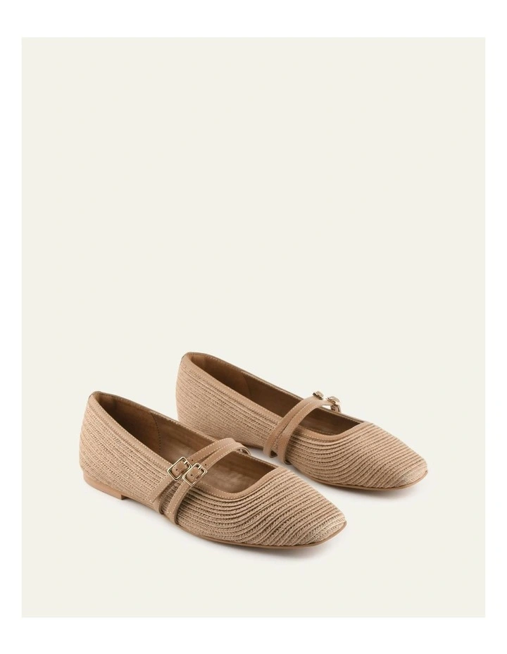 Sullivan Ballet Flats in Tan Raffia image 7