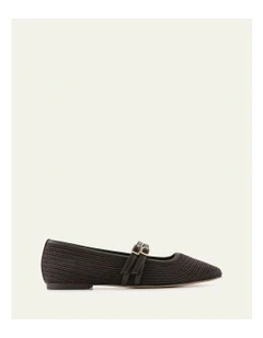 Sullivan Ballet Flats in Bitter Choc Raffia