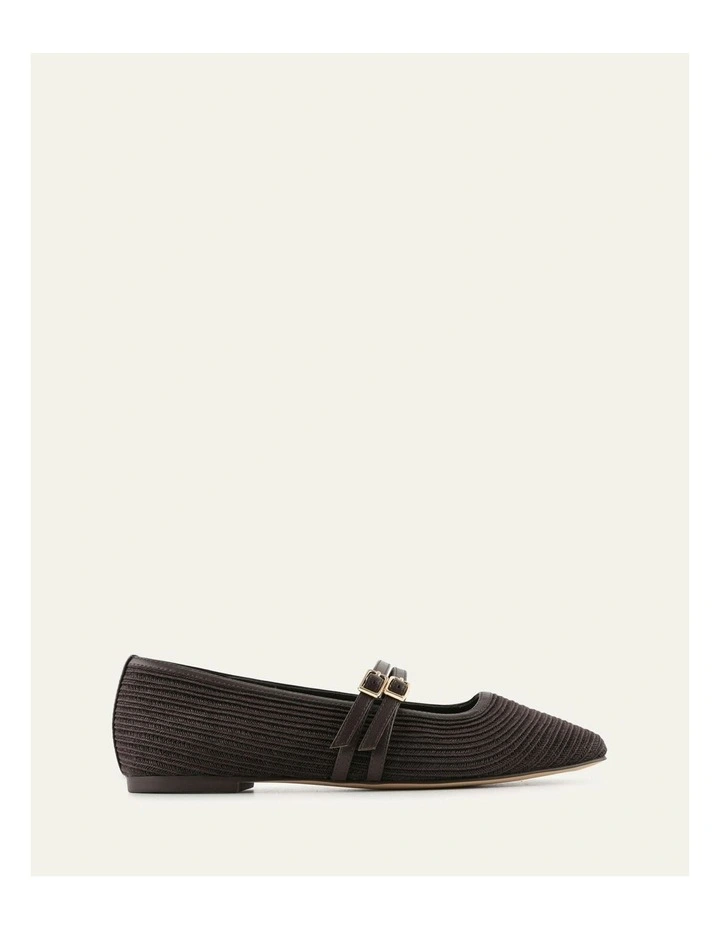 Sullivan Ballet Flats in Bitter Choc Raffia image 1