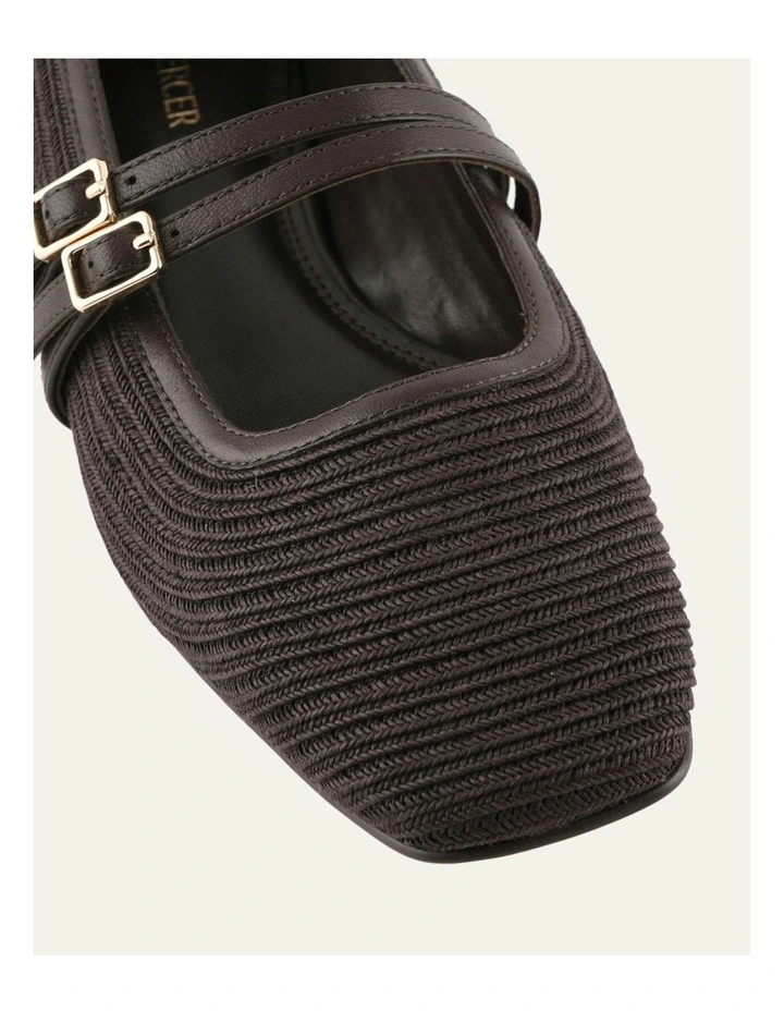Sullivan Ballet Flats in Bitter Choc Raffia image 3