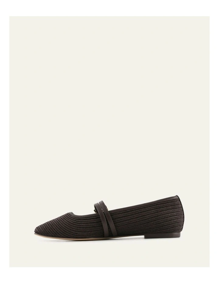 Sullivan Ballet Flats in Bitter Choc Raffia image 5