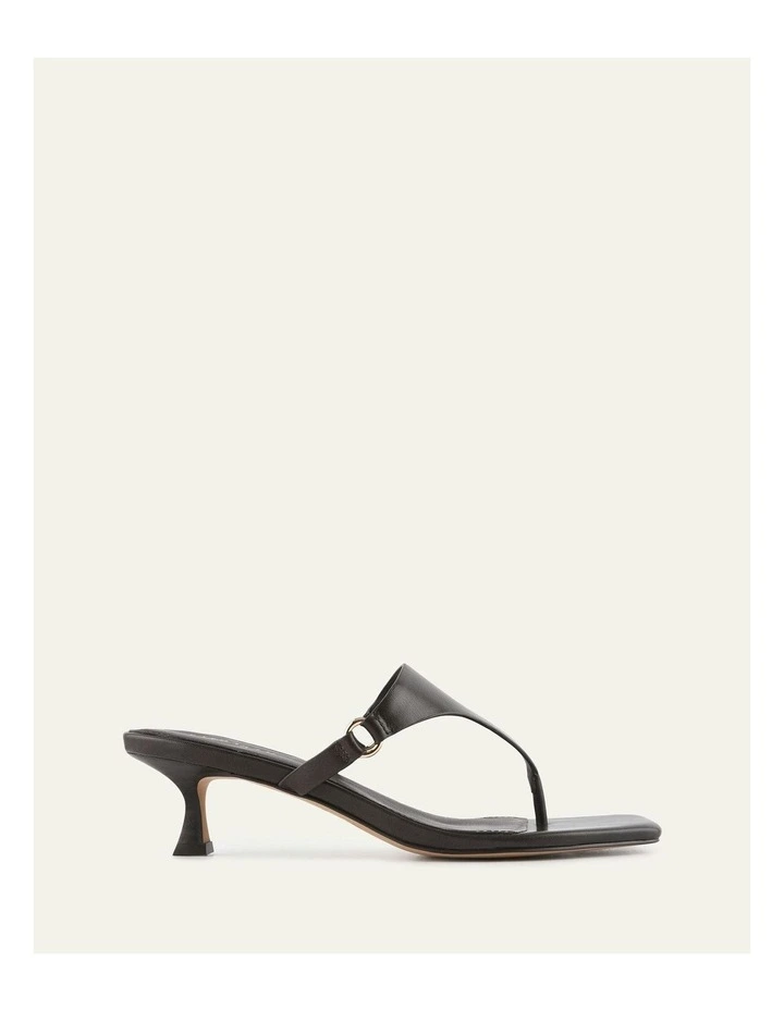 Token Low Heel Sandals in Bitter Choc Leather image 1