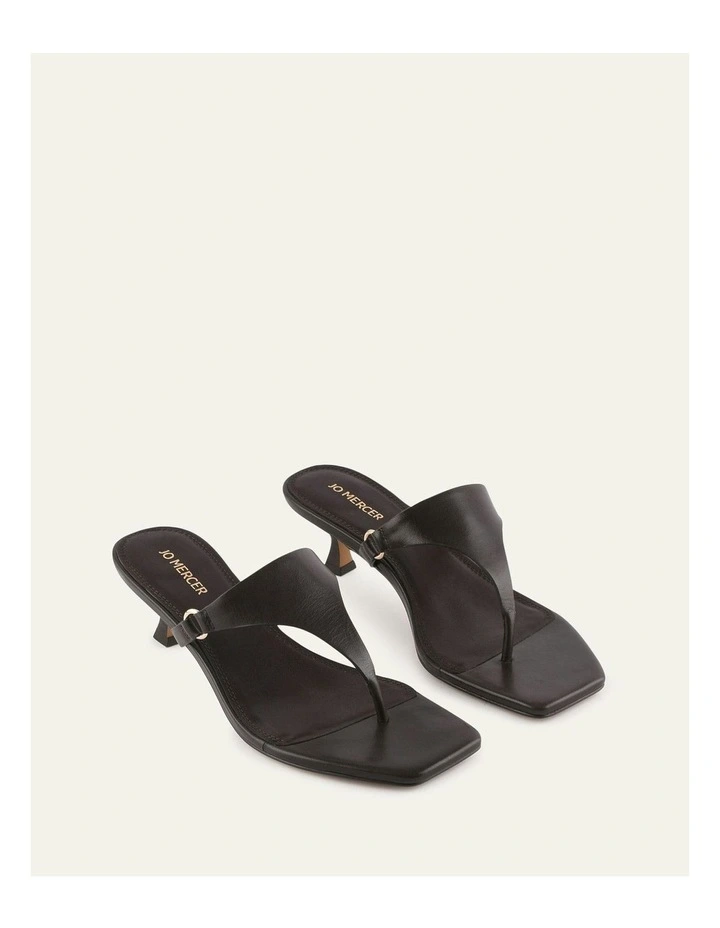 Token Low Heel Sandals in Bitter Choc Leather image 3