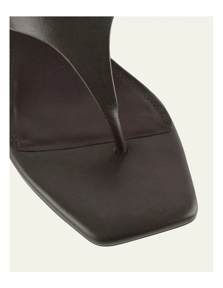 Token Low Heel Sandals in Bitter Choc Leather image 4