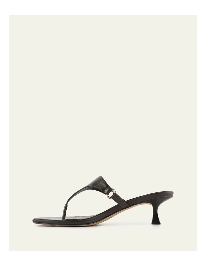 Token Low Heel Sandals in Bitter Choc Leather image 6
