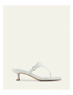 Token Low Heel Sandals in White Leather
