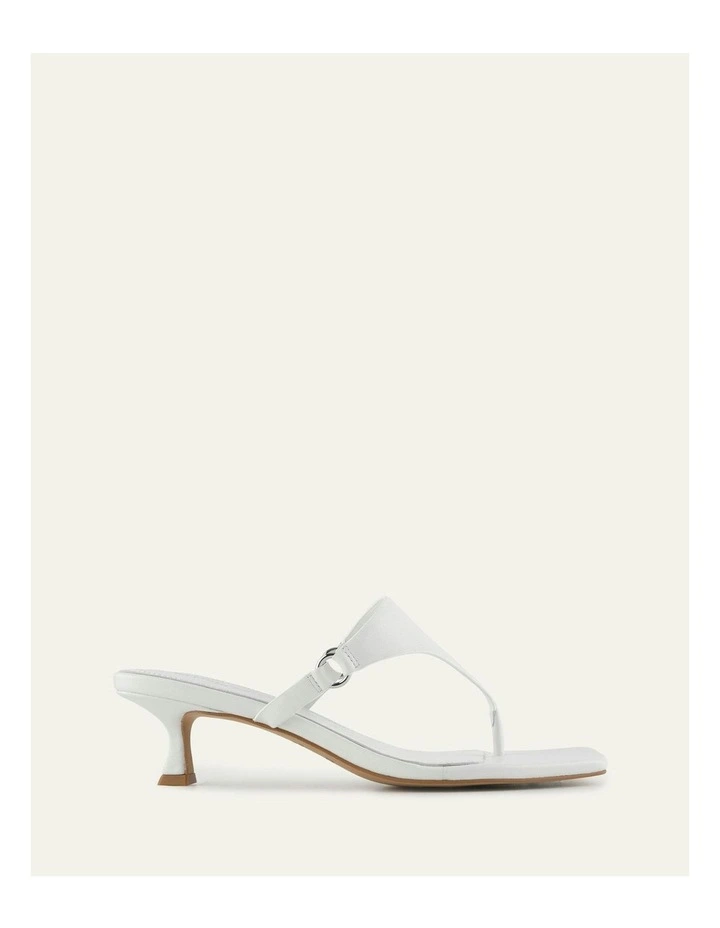 Token Low Heel Sandals in White Leather image 1