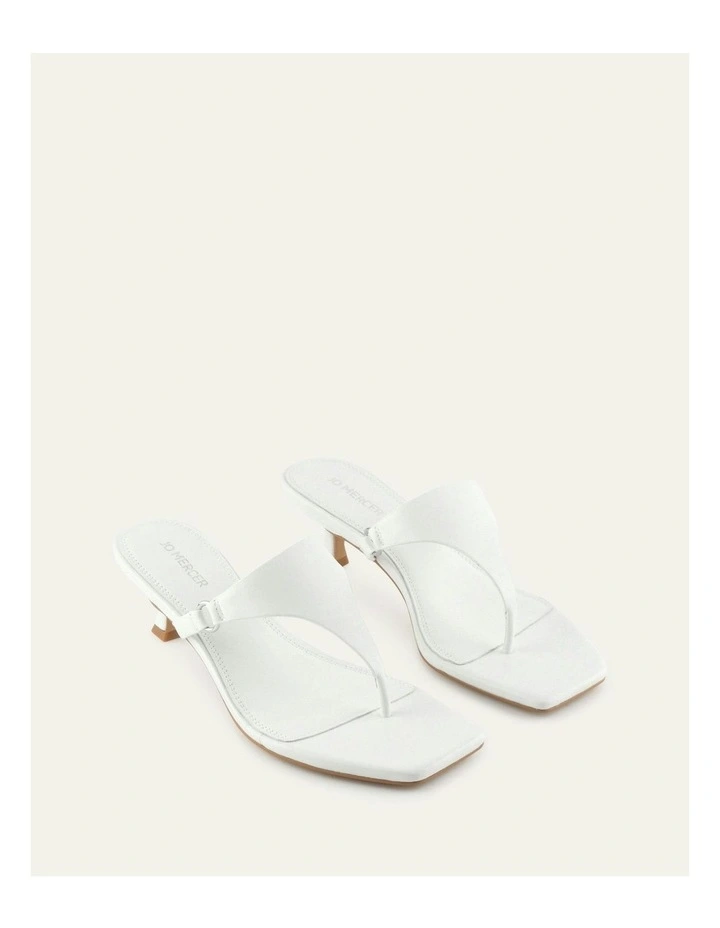 Token Low Heel Sandals in White Leather image 3