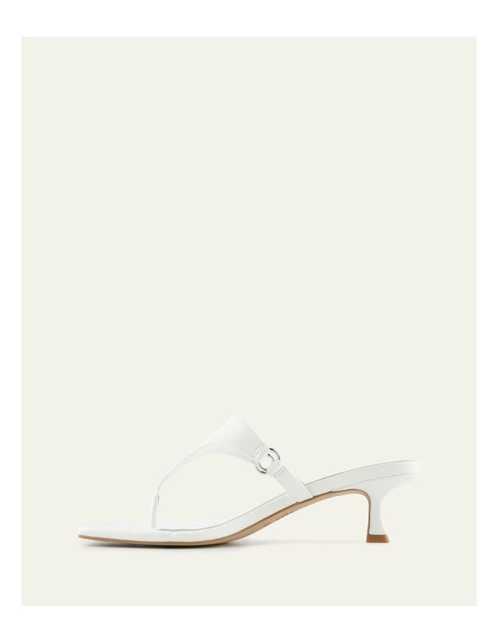 Token Low Heel Sandals in White Leather image 6
