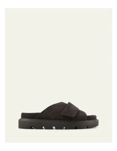 Verve Flat Sandals in Bitter Choc Suede