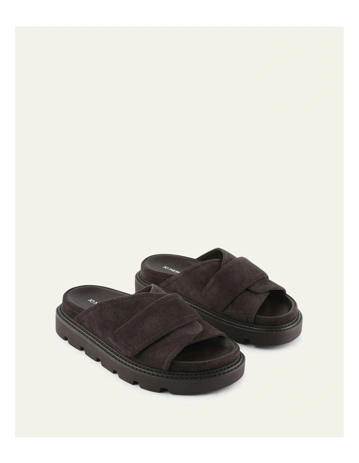 Verve Flat Sandals in Bitter Choc Suede image 2