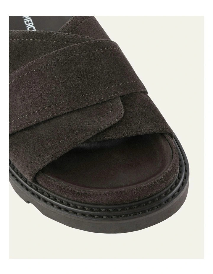 Verve Flat Sandals in Bitter Choc Suede image 3