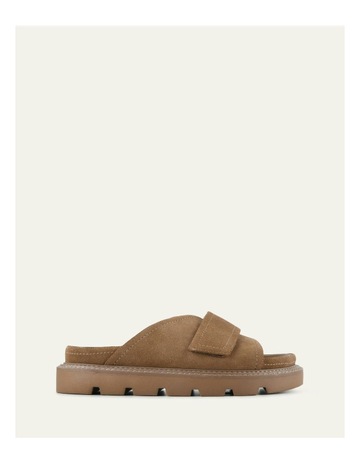 Verve Flat Sandals in Latte Suede