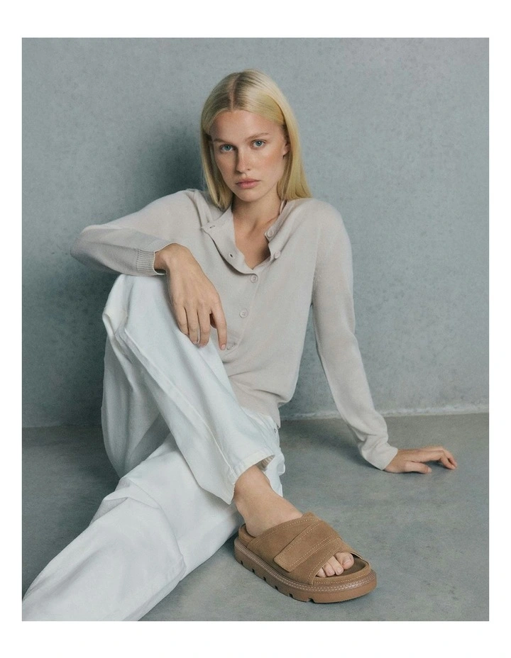 Verve Flat Sandals in Latte Suede image 2