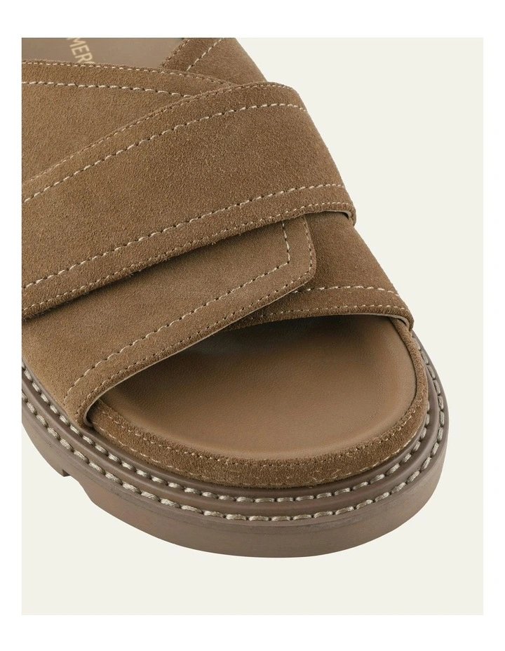 Verve Flat Sandals in Latte Suede image 4