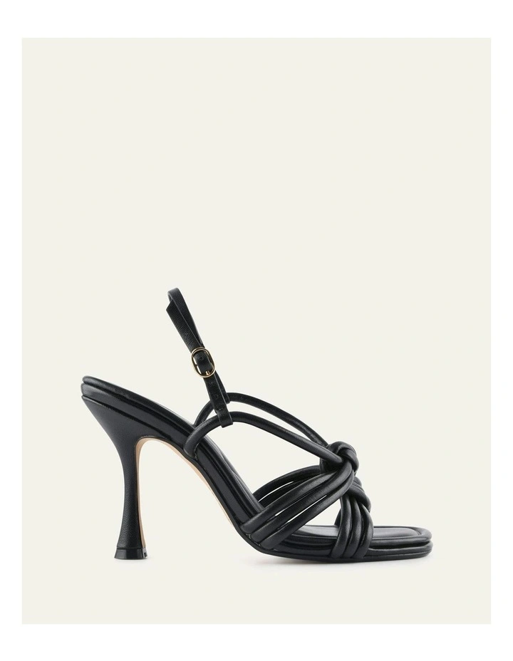 Xanthe Mid Heel Leather Sandals in Black image 1