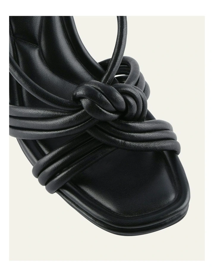 Xanthe Mid Heel Leather Sandals in Black image 3