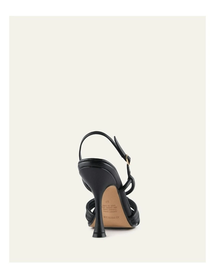 Xanthe Mid Heel Leather Sandals in Black image 4