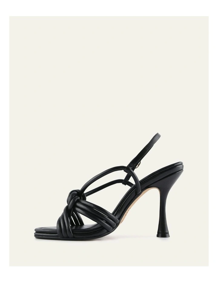 Xanthe Mid Heel Leather Sandals in Black image 5