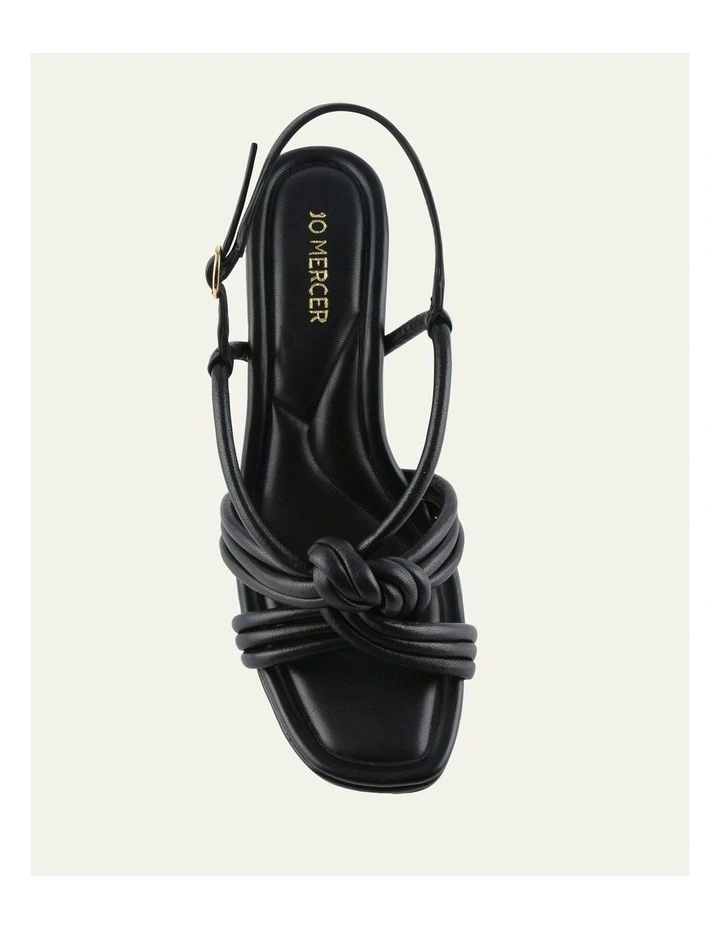 Xanthe Mid Heel Leather Sandals in Black image 6