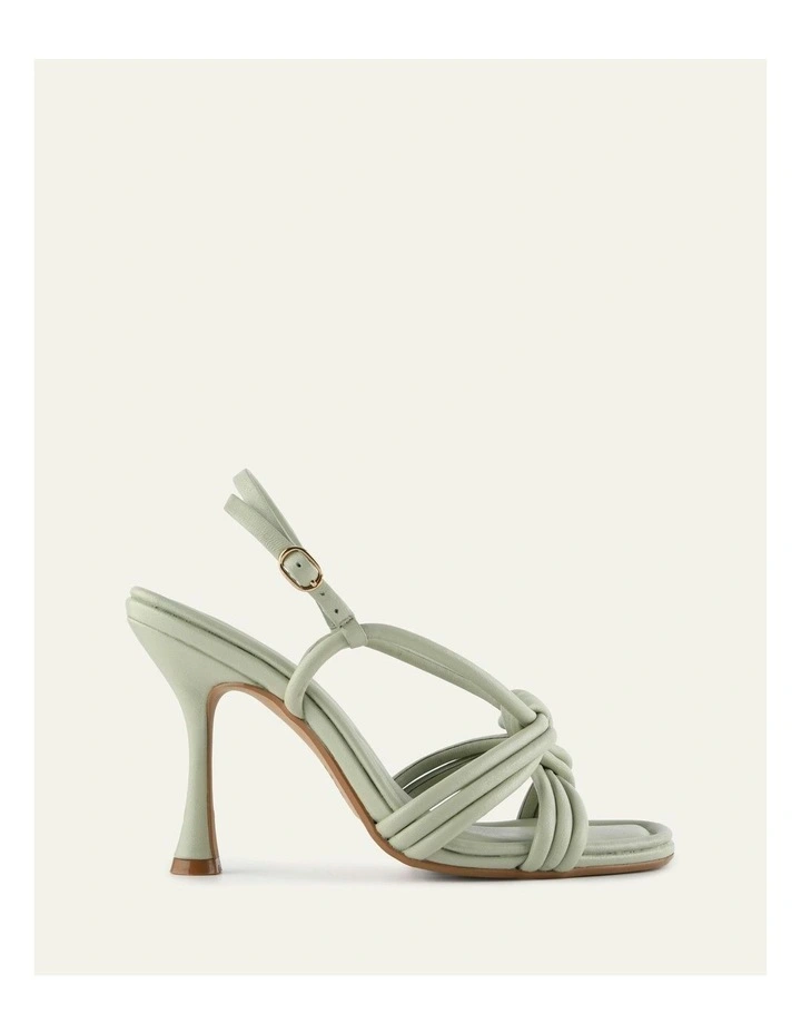 Xanthe Mid Heel Leather Sandals in Light Sage image 1