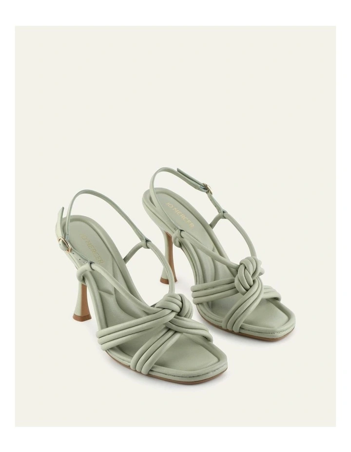 Xanthe Mid Heel Leather Sandals in Light Sage image 2
