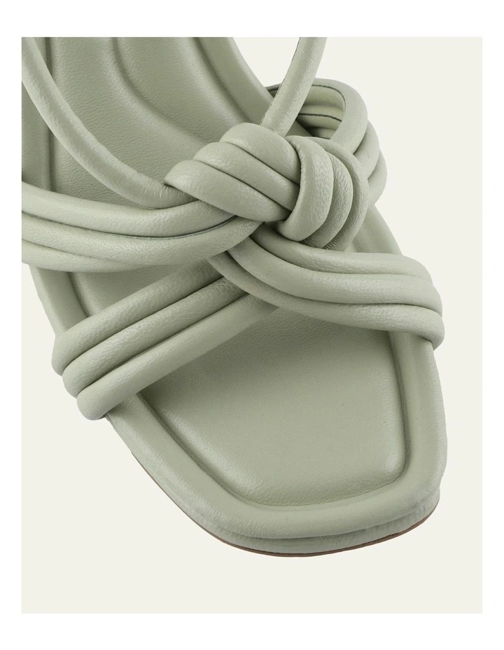 Xanthe Mid Heel Leather Sandals in Light Sage image 3