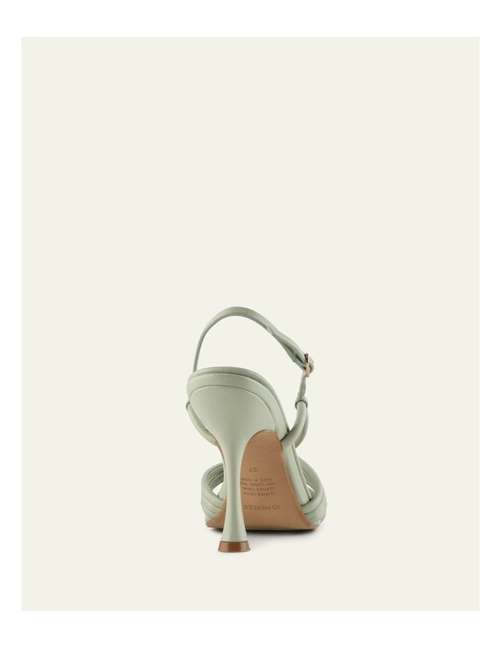Xanthe Mid Heel Leather Sandals in Light Sage image 4