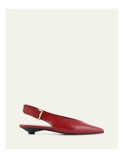 Albie Dress Leather Flats in Ruby Red