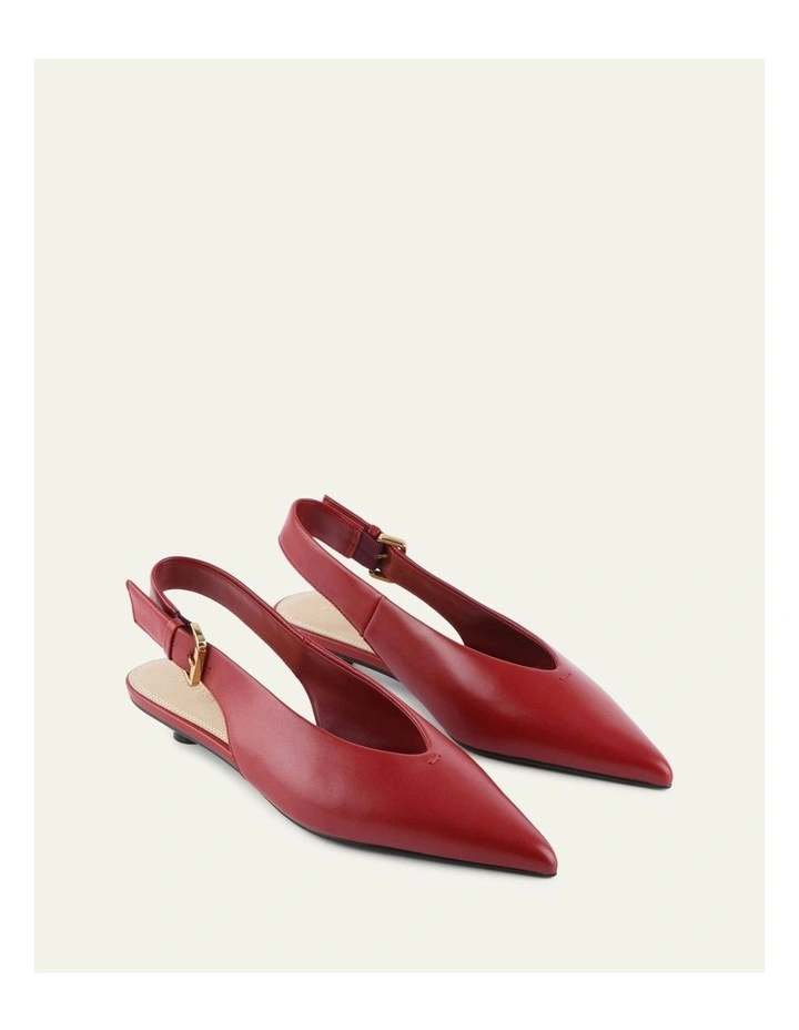 Albie Dress Leather Flats in Ruby Red image 2