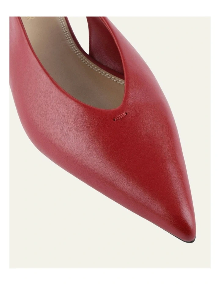 Albie Dress Leather Flats in Ruby Red image 3