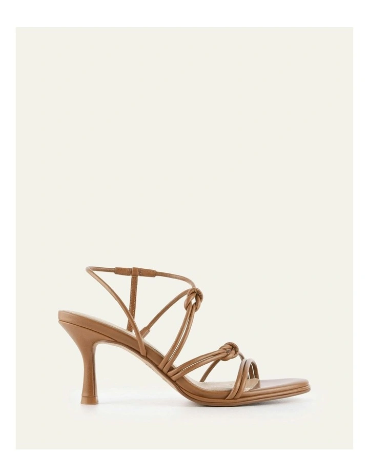 Norma Mid Heel Leather Sandals in Tuscan Tan image 1