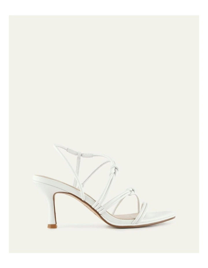 Norma Mid Heel Leather Sandals in White image 1