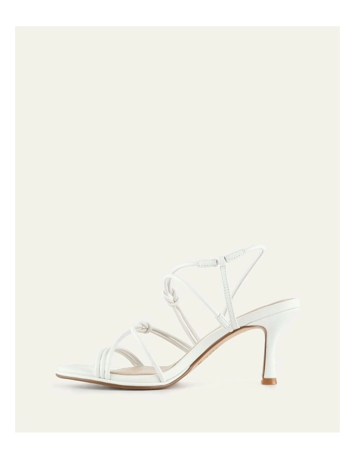Norma Mid Heel Leather Sandals in White image 5