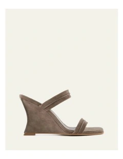 Zinnia High Heel Suede Sandals in Brown