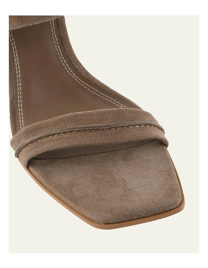 Zinnia High Heel Suede Sandals in Brown image 4